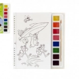 Pobarvanke z barvami in čopičem Krt in helikopter