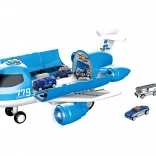 Letalska postaja s svetlobnimi in zvočnimi učinki 40 cm s 6 avtomobili