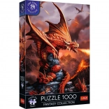 TREFL puzzle Premium Plus fantazija: ognjeni zmaj 1000 koščkov
