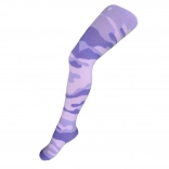 bombažne hlačne nogavice New Baby z maskirnim vzorcem v svetlo rožnato‑vijolični 128 (7–8 let)