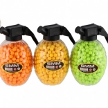 Gumijaste kroglice za pištolo 6 mm v dozi v obliki granate (800 kosov, 3 barve)