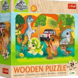 Lesene puzzle JURSKI SVET – Spoznaj dinozavre, 24 koščkov