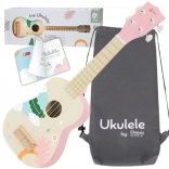 otroški leseni ukulele Classic World rožnat