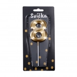 Zlata rojstnodnevna svečka številka osem