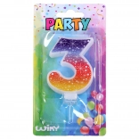 Zabava svečka Zvezde v obliki številke 3