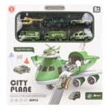 Letalo z zložljivo garažo in vojaškimi avtomobilčki