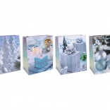 Darilna vrečka M 26 × 32 × 10 cm – božični motiv