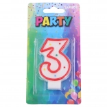 Zabavna svečka številka 3 rdeča