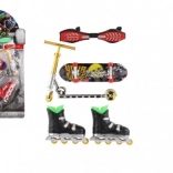 Prstni set skateboard, waveboard, rolerji in skiro – plastika, mešan izbor