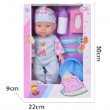 Dojenček – punčka 29 cm s hranjem hranjenja in dodatki
