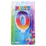 Zabavna svečka številka 0 z zvezdicami