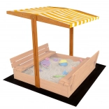 Streha za otroško leseno peskovnik 120 × 120 cm rumeno-bela