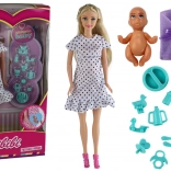 Noseča lutka z otrokom in dodatki