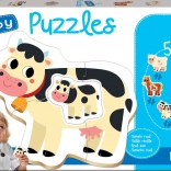 Baby puzzle Živali na kmetiji 5v1 (2–4 koščki) EDUCA