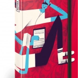 Črtni zvezek s trdimi platnicami 11 × 16 cm Dominik Miklušák – rdeč