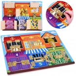 Lesena senzorična manipulativna plošča s ključavnicami in številkami