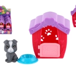 Plastična hišica za pasjega mladička z skledico, 6 × 7 cm