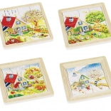 Razvojne lesene sestavljanke Letni časi