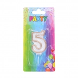 Zabavna svečka številka 5 zlata