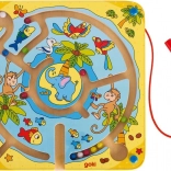 Goki magnetni lesen labirint Otok za otroke