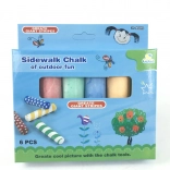 Barvne kredice za pločnik, 6 kosov