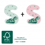 majhna lesena črka S s želvo