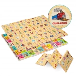 Zložljiva dvostranska penasta podloga HUMBI iz XPE 180 × 120 cm – onomatopeje, abeceda in živalski zvoki