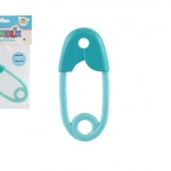 Plastično turkizno otroško ropotuljico v obliki zaponke