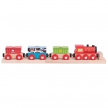 Leseni vlak s tovornimi vagoni Bigjigs Rail
