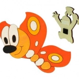 Lesena dekorativna magnetka metulj