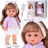 Ljubka punčka z dolgimi lasmi 38 cm v elegantnem outfitu