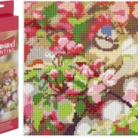 diamantno slikanje sinica na veji 30 × 30 cm