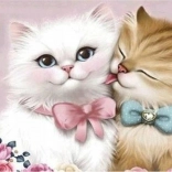 diamantno slikanje zaljubljene mačke 30 × 40 cm