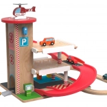 Lesena garaža z vlakovno progo 2Kids Toys