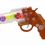 Igrača Pištola s Svetlobnimi in Zvočnimi Učinki Rjava