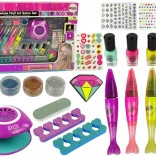 Velik komplet za poslikavo nohtov Nail Pens Glitter Stickers Lamp