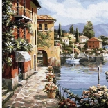 Slikanje z diamanti - ob obali 30x40cm