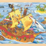 Goki lesene sestavljanke Pirati 96 kosov