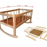 Lesena zibelka za punčke 50 × 28 cm