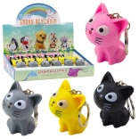 Obesek za ključe mačka z LED svetilko in zvokom, mešanica barv