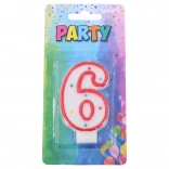 Zabavna svečka za torto - številka 6