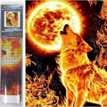 Diamantna slika Ognjeni lunin mrk 30x40 cm