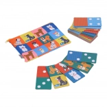 Petit Collage domino 2v1 kužki in številke