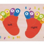 Lesena izobraževalna sestavljanka TOOKY TOY - Učenje številk in barv