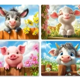 castorland puzzle ljubke živalice 4v1 (8, 12, 15, 20 kosov)