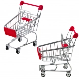 Mini kovinski nakupovalni voziček za otroke in punčke – dekoracija in organizator