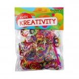 Čarobne dvobarvne prepletalne elastike – mešanica barv, 300 kosov s priborom