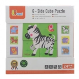 VIGA lesene kocke Zoo – 6 slik, 4 deli