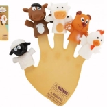Prstne lutke domače živali s kmetije, 5 kosov