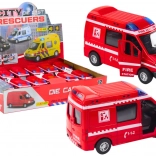 Kovinski gasilski avto 1:32 z odpirajočimi vrati, lučmi in zvoki, rdeč